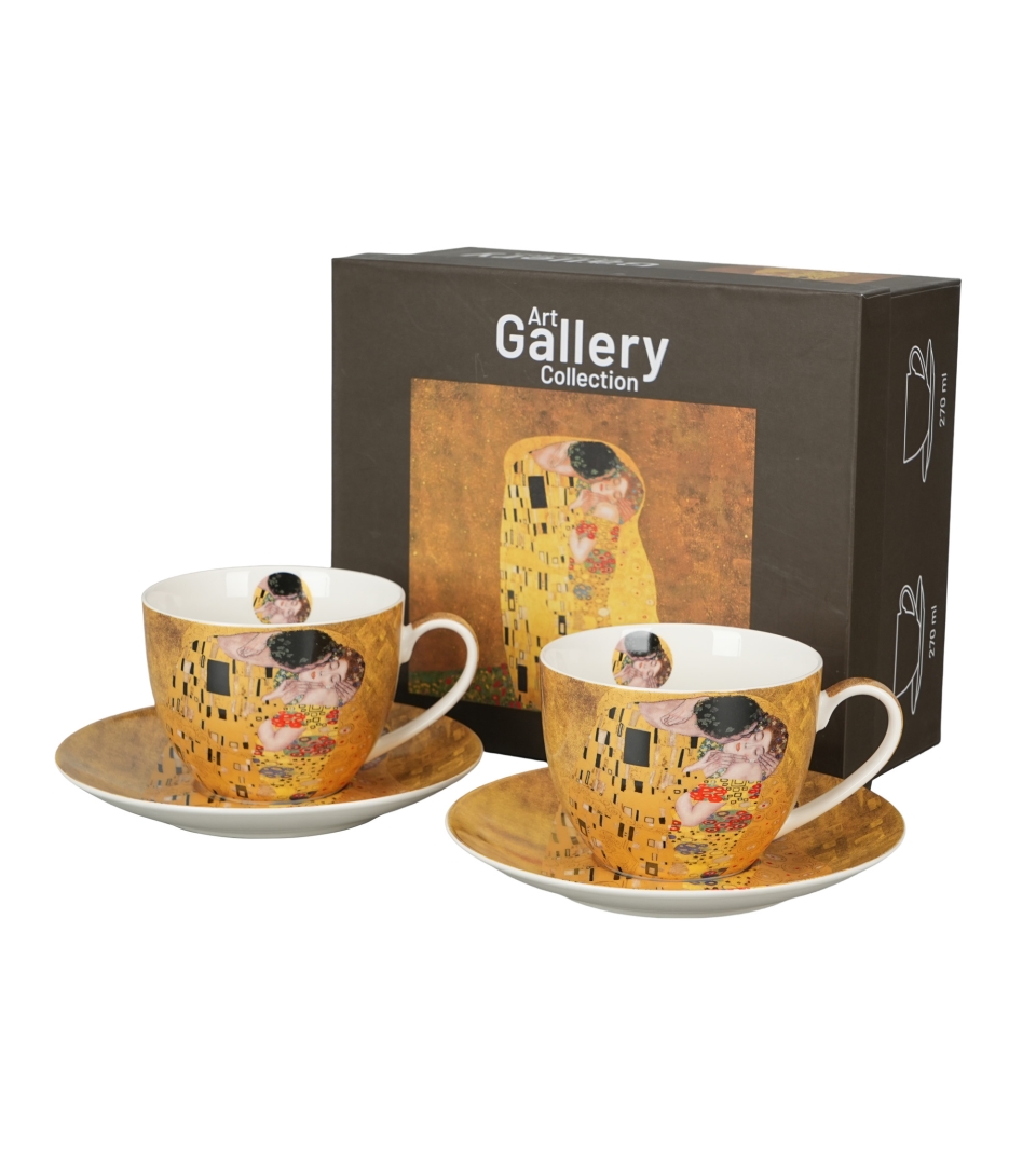 2 filiżanki ze spodkami THE KISS CLASSIC inspired by Klimt