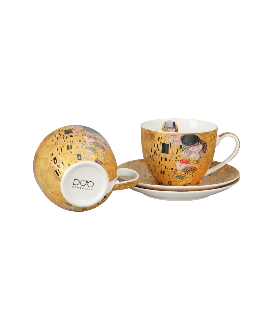 2 filiżanki ze spodkami THE KISS CLASSIC inspired by Klimt