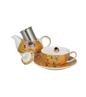 Filiżanka z dzbankiem i zaparzaczem THE KISS CLASSIC inspired by Klimt