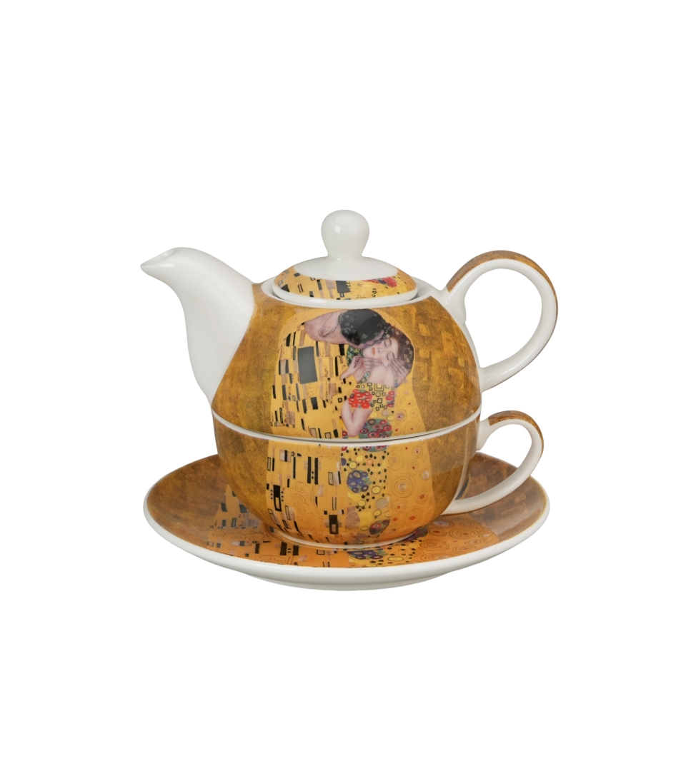 Filiżanka z dzbankiem i zaparzaczem THE KISS CLASSIC inspired by Klimt