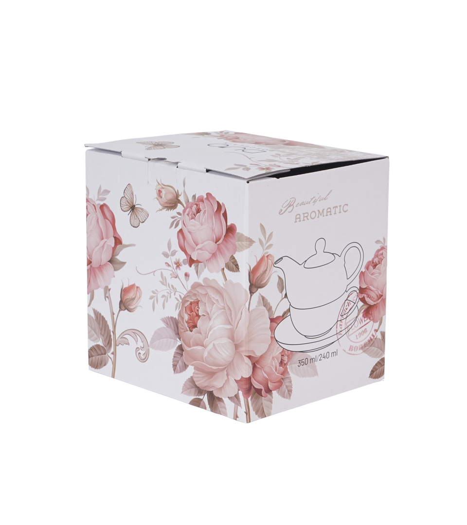 Filiżanka z dzbankiem z zaparzaczem ze stali nierdzewnej SECESJA