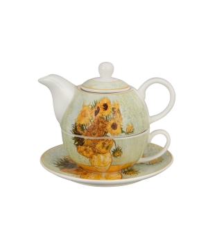 Filiżanka z dzbankiem i zaparzaczem SUNFLOWERS inspired by Van Gogh