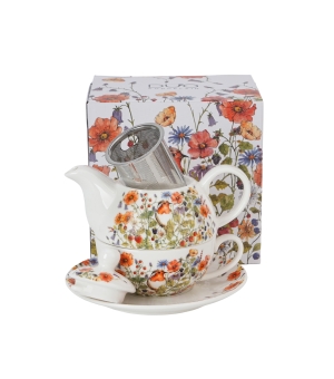 Filiżanka z dzbankiem z zaparzaczem ze stali nierdzewnej WILD BIRD