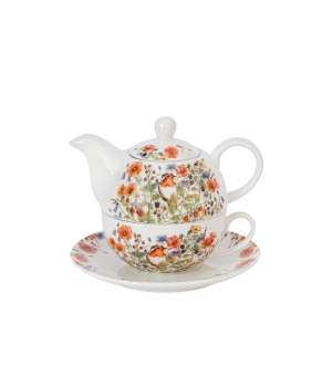 Filiżanka z dzbankiem z zaparzaczem ze stali nierdzewnej WILD BIRD