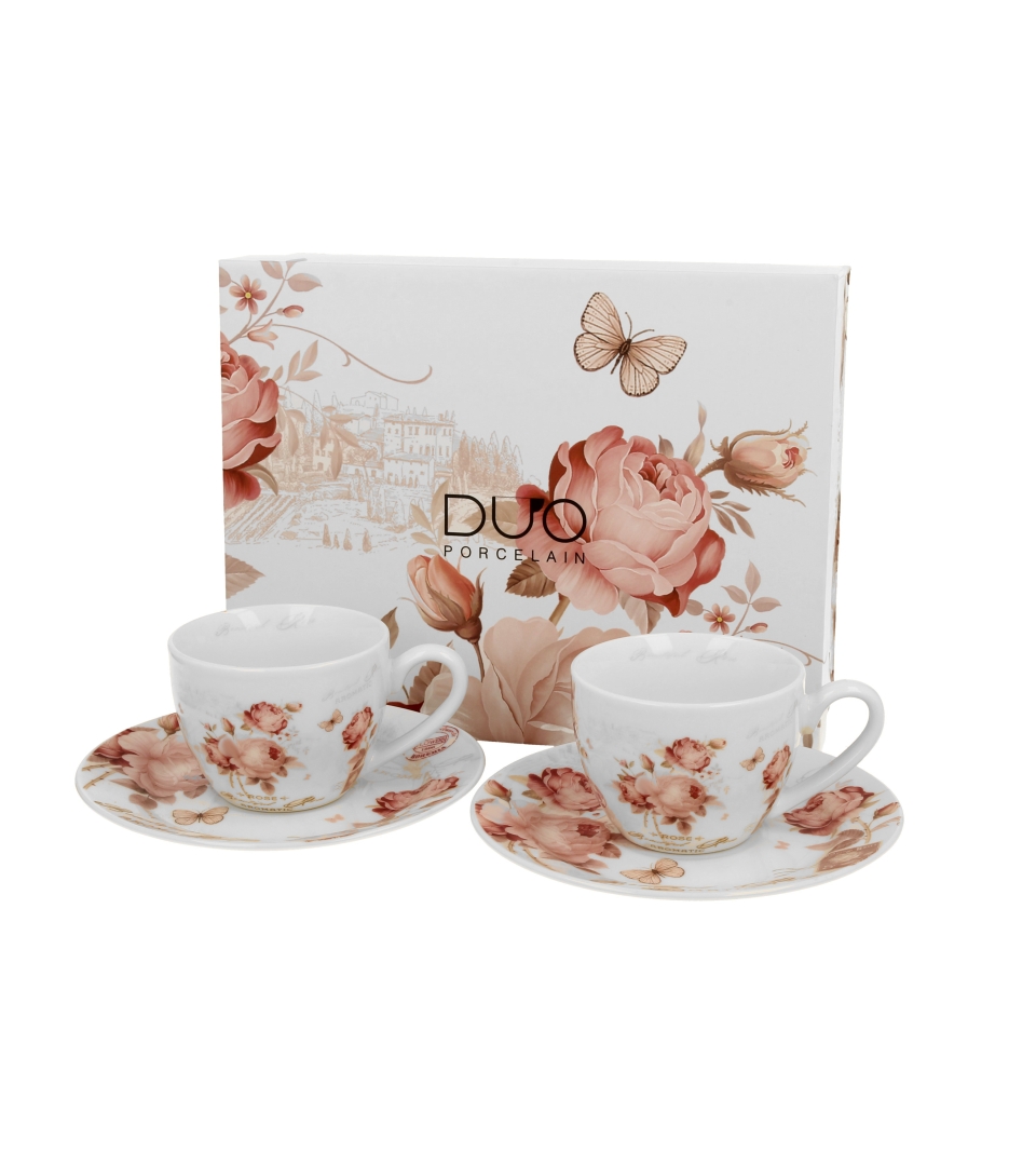 2 filiżanki espresso ze spodkami SECESJA