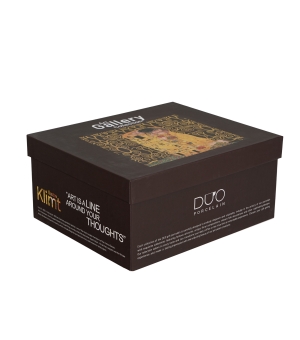 2 filiżanki ze spodkami THE KISS BROWN inspired by Klimt