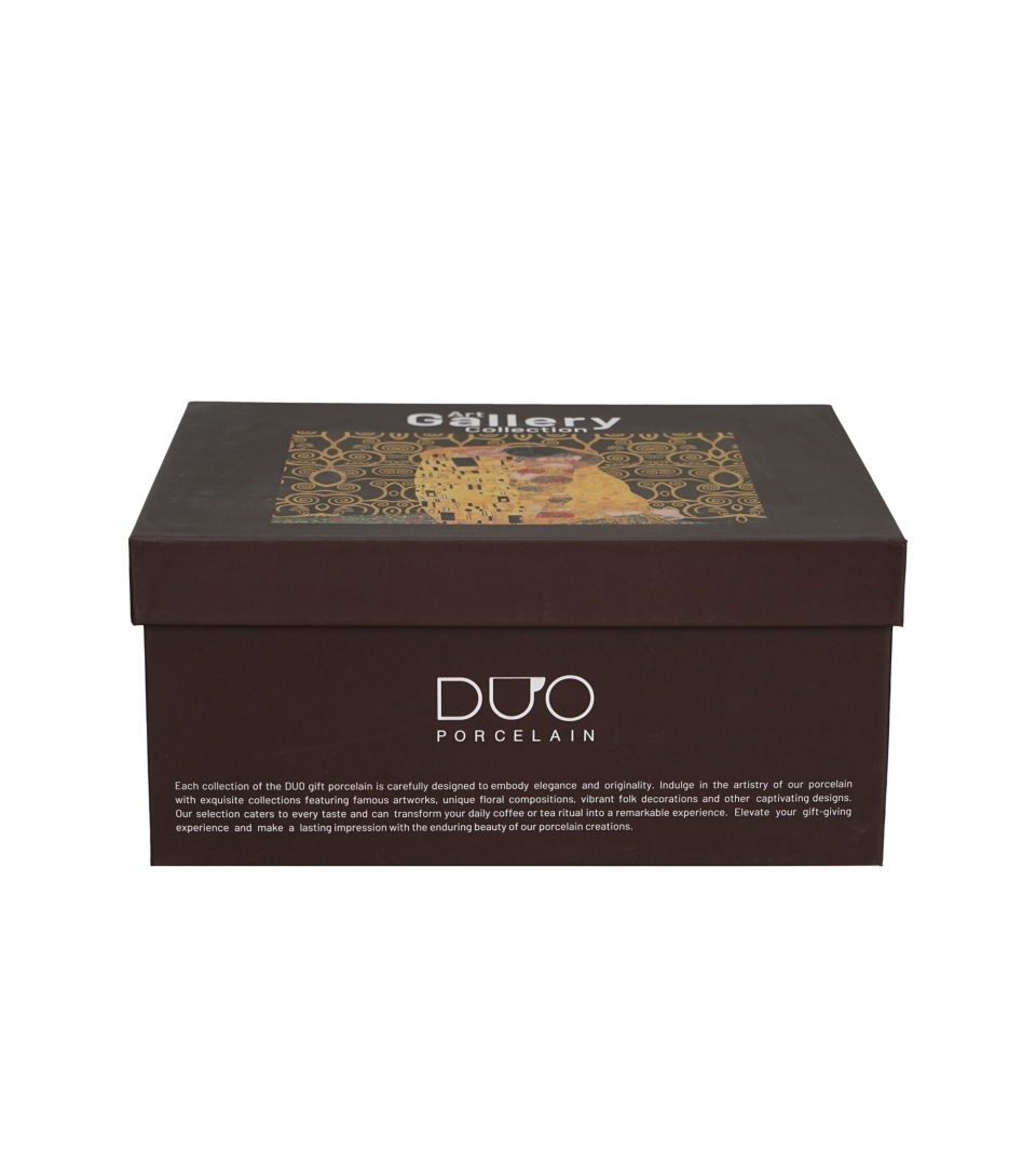 2 filiżanki ze spodkami THE KISS BROWN inspired by Klimt