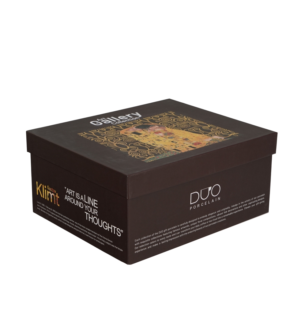 2 filiżanki ze spodkami THE KISS BROWN inspired by Klimt