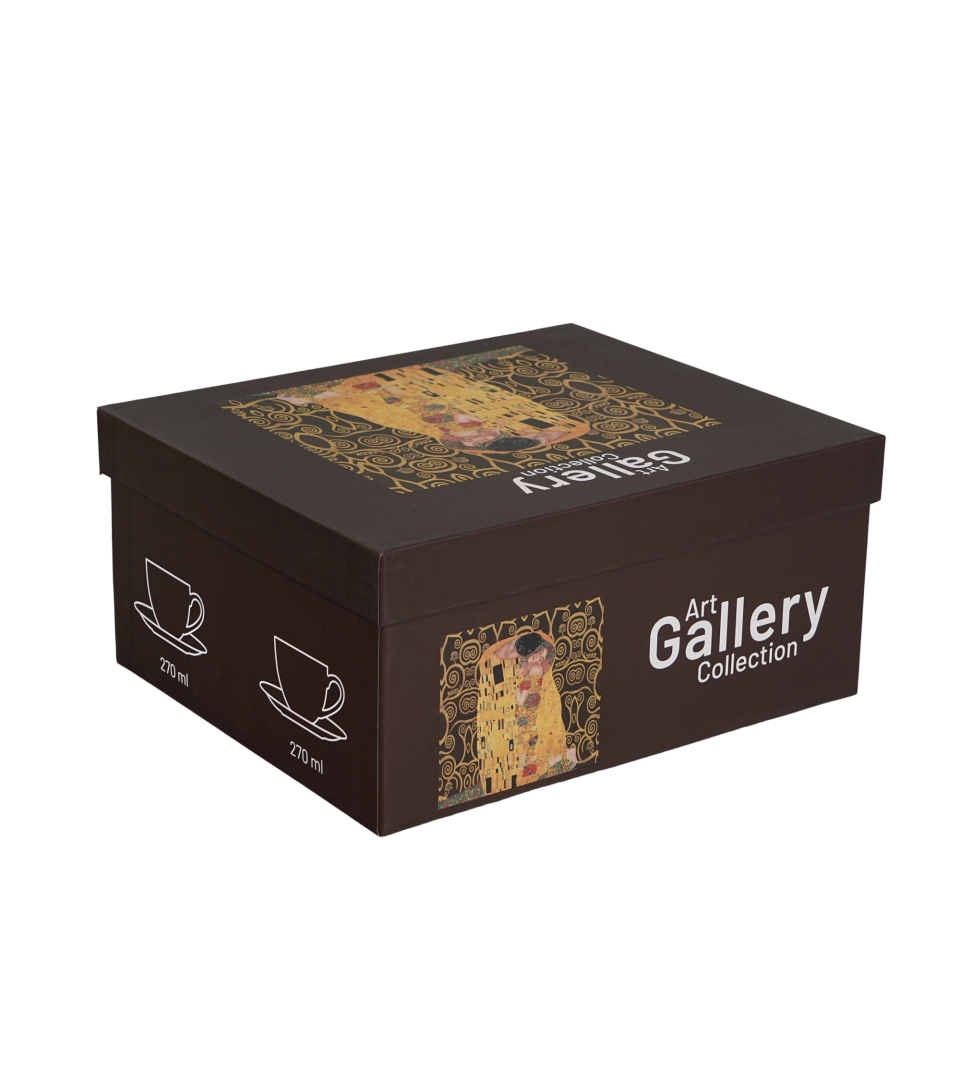 2 filiżanki ze spodkami THE KISS BROWN inspired by Klimt