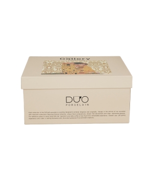 2 filiżanki ze spodkami THE KISS ECRU inspired by Klimt