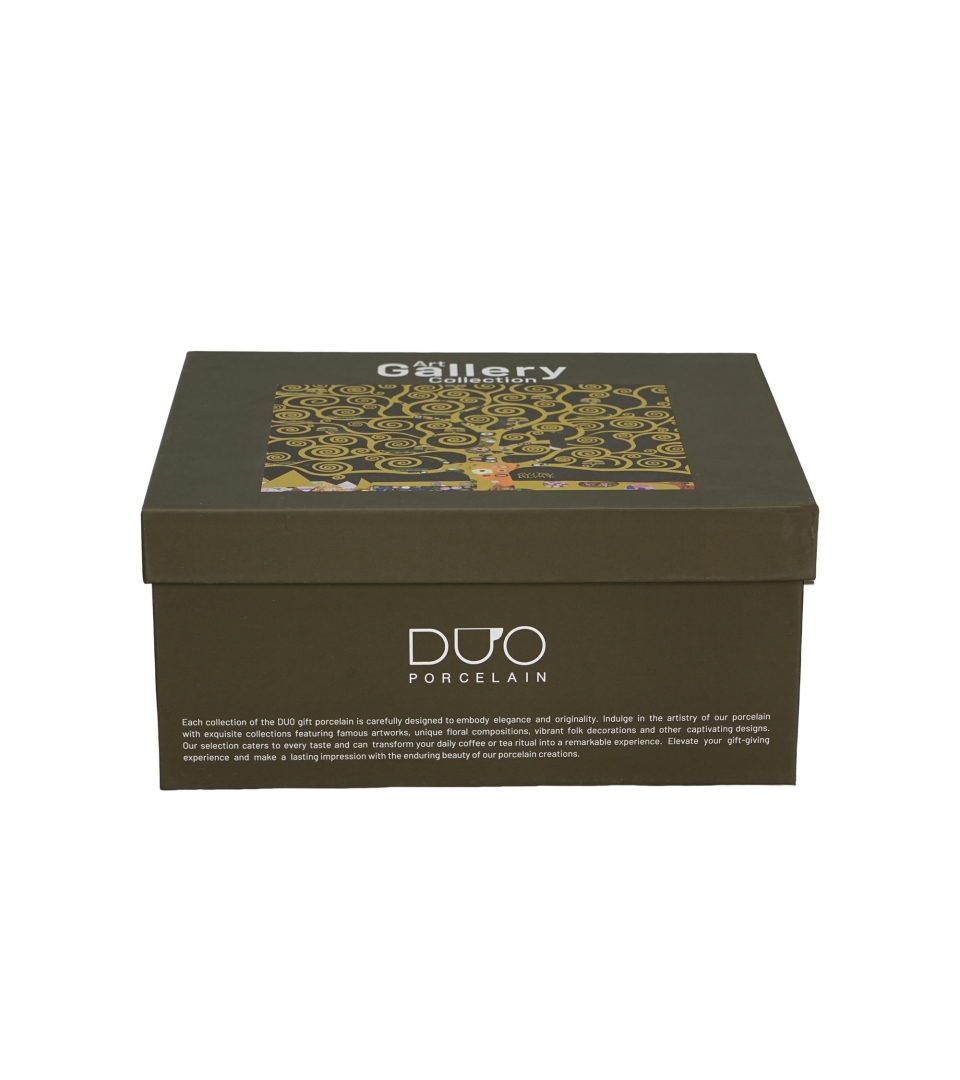 2 filiżanki ze spodkami TREE OF LIFE Brown inspired by Gustav Klimt