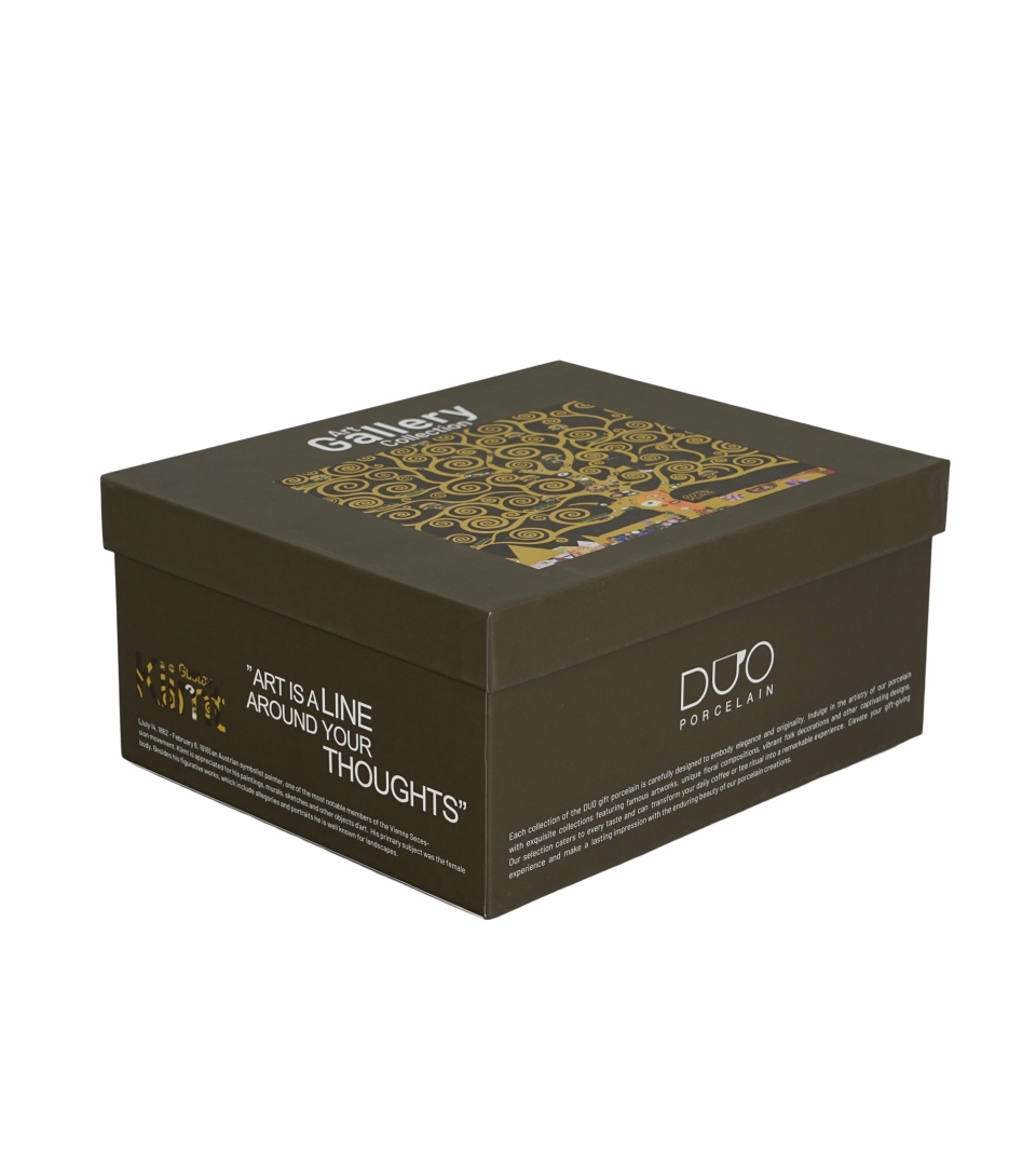 2 filiżanki ze spodkami TREE OF LIFE Brown inspired by Gustav Klimt