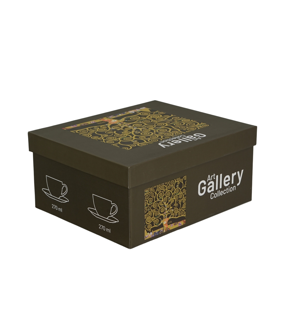 2 filiżanki ze spodkami TREE OF LIFE Brown inspired by Gustav Klimt