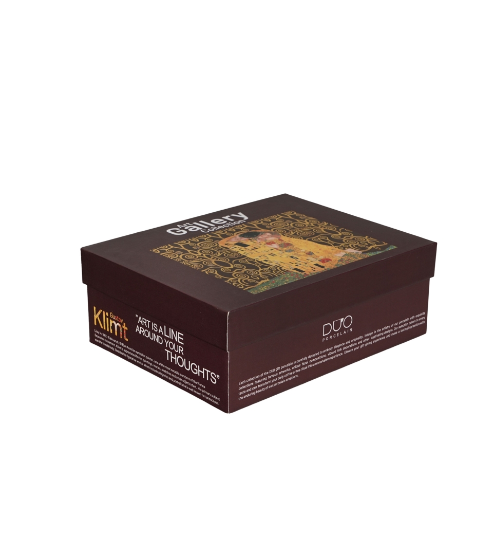 2 filiżanki espresso ze spodkami THE KISS BROWN inspired by Klimt