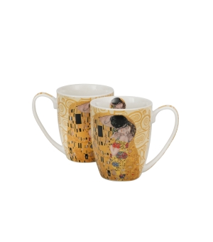 2 kubki classic THE KISS ECRU inspired by Klimt