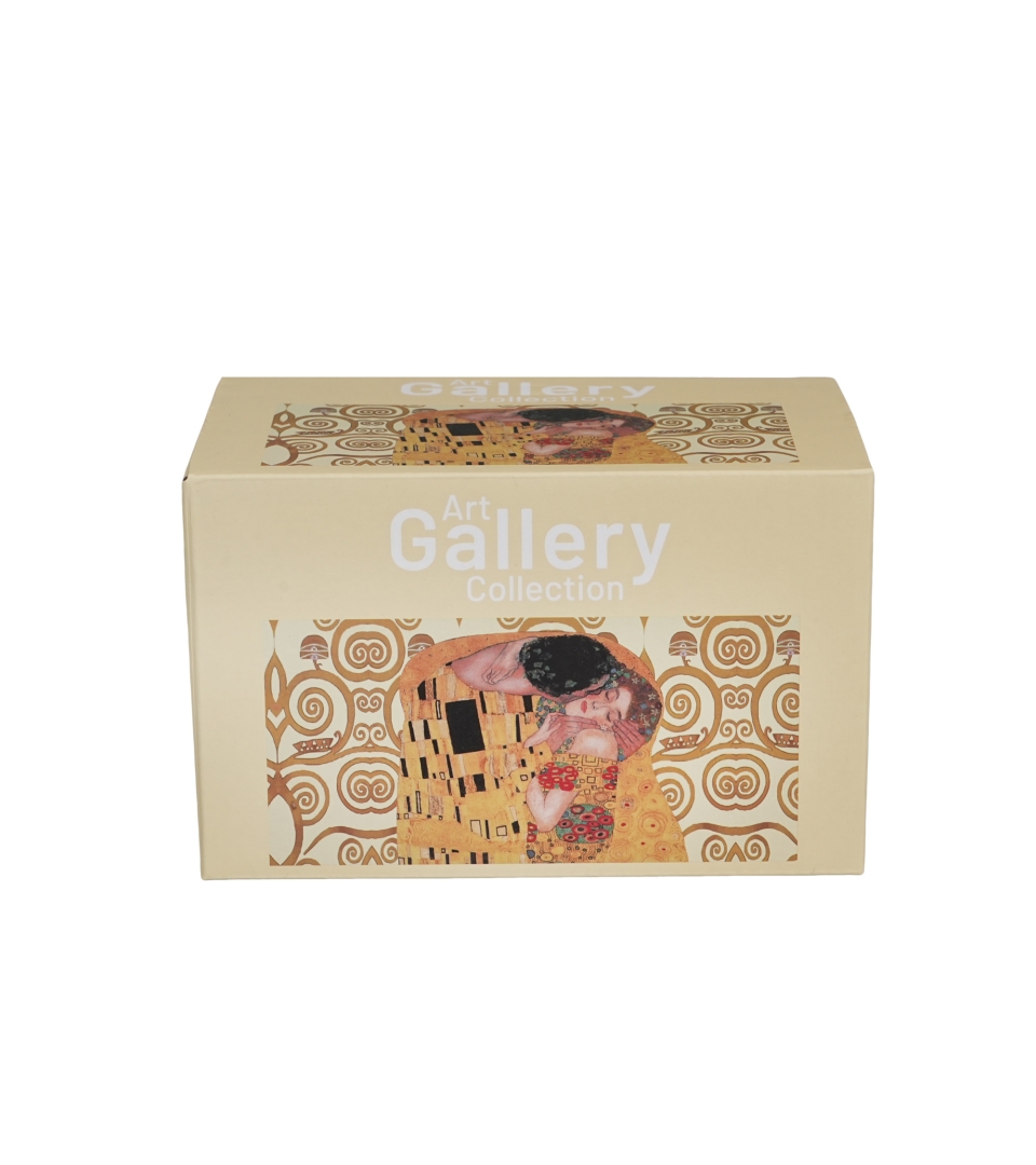2 kubki classic THE KISS ECRU inspired by Klimt