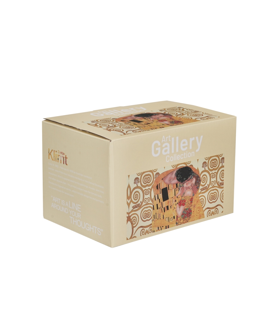 2 kubki classic THE KISS ECRU inspired by Klimt