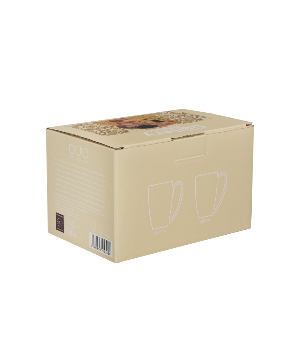 2 kubki classic THE KISS ECRU inspired by Klimt