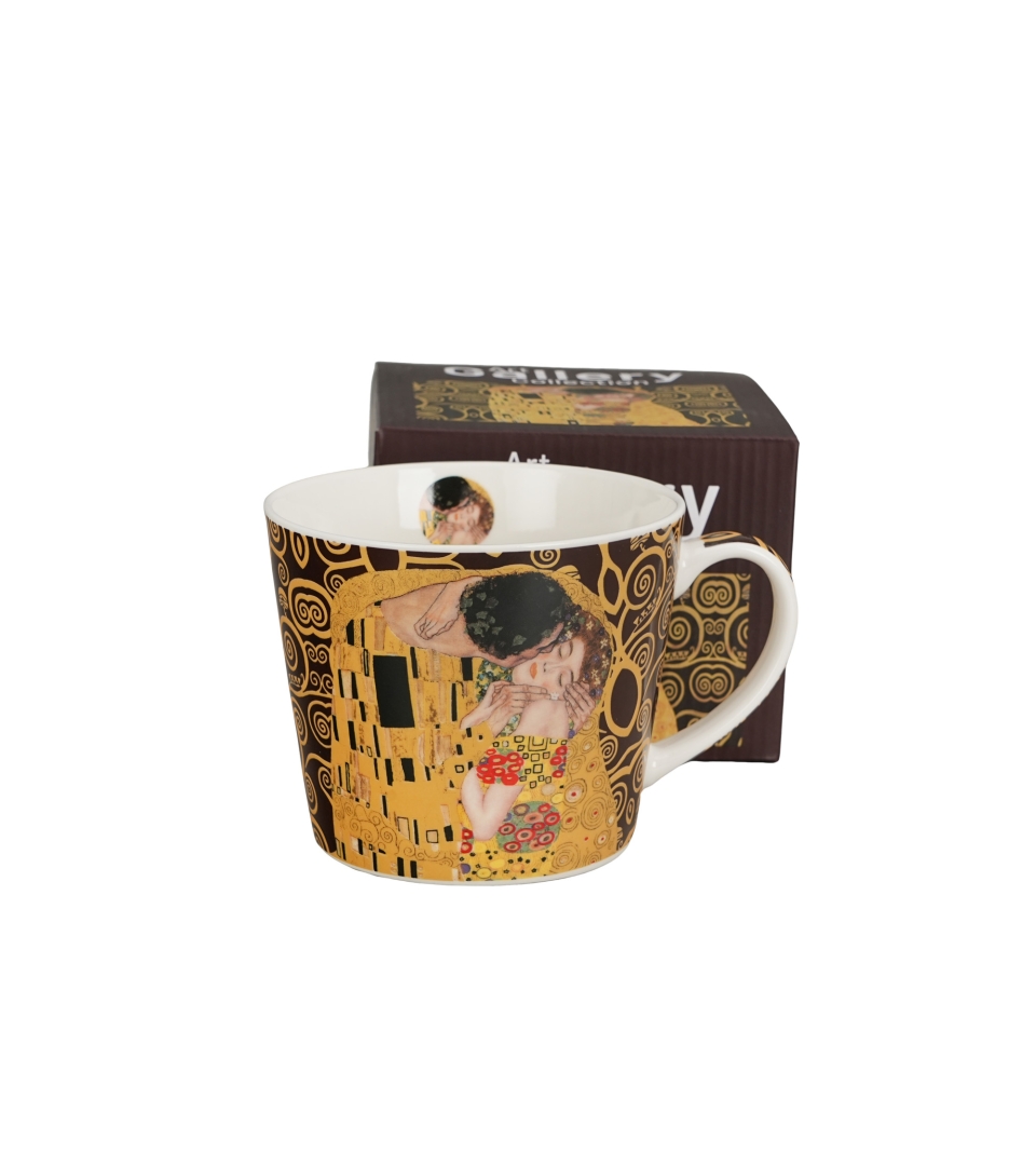 Kubek prosty THE KISS BROWN inspired by Klimt