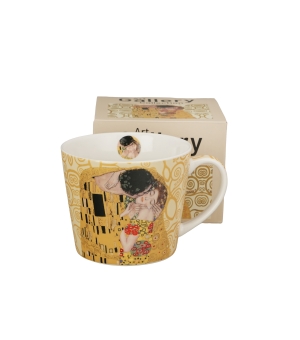 Kubek prosty THE KISS ECRU inspired by Klimt