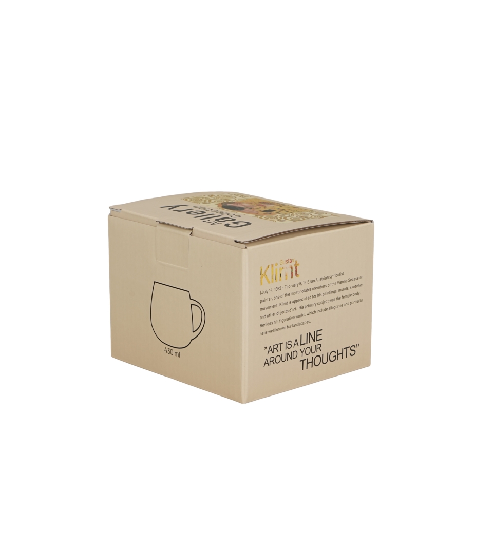 Kubek baryłka THE KISS ECRU inspired by Klimt