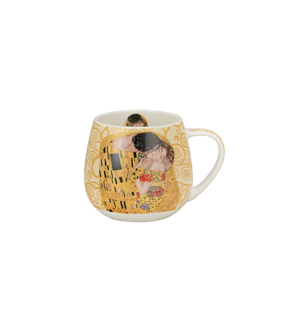 Kubek baryłka THE KISS ECRU inspired by Klimt