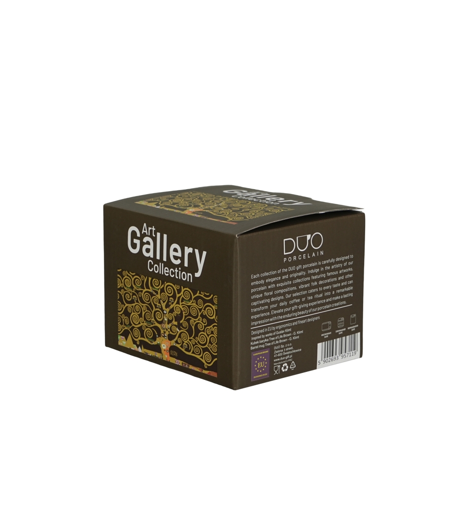 Kubek baryłka TREE OF LIFE Brown inspired by Gustav Klimt