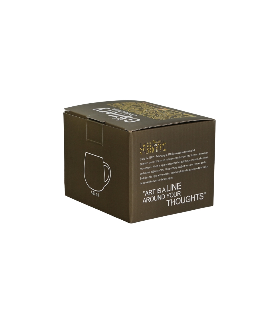 Kubek baryłka TREE OF LIFE Brown inspired by Gustav Klimt