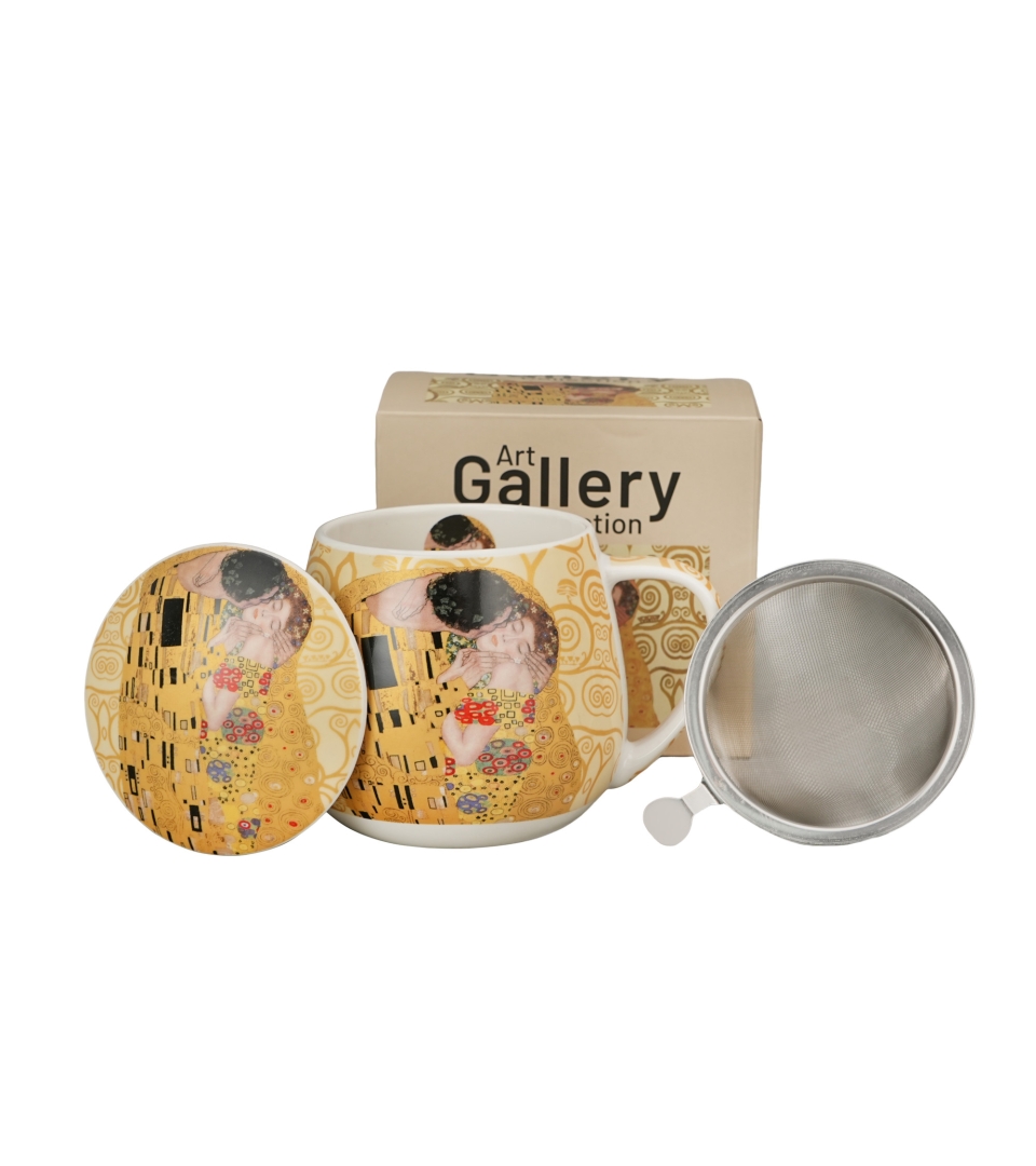 Zaparzacz baryłka THE KISS ECRU inspired by Klimt