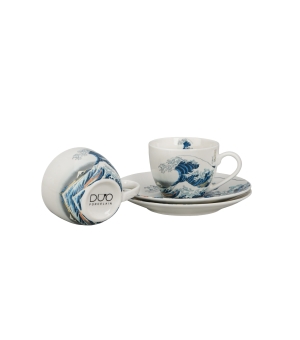 2 filiżanki espresso ze spodkami THE GREAT WAVE inspired by HOKUSAI