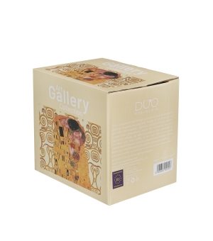 Filiżanka z dzbankiem i zaparzaczem THE KISS ECRU inspired by Klimt