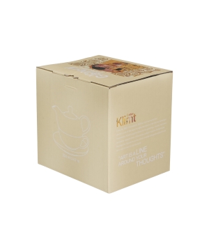 Filiżanka z dzbankiem i zaparzaczem THE KISS ECRU inspired by Klimt