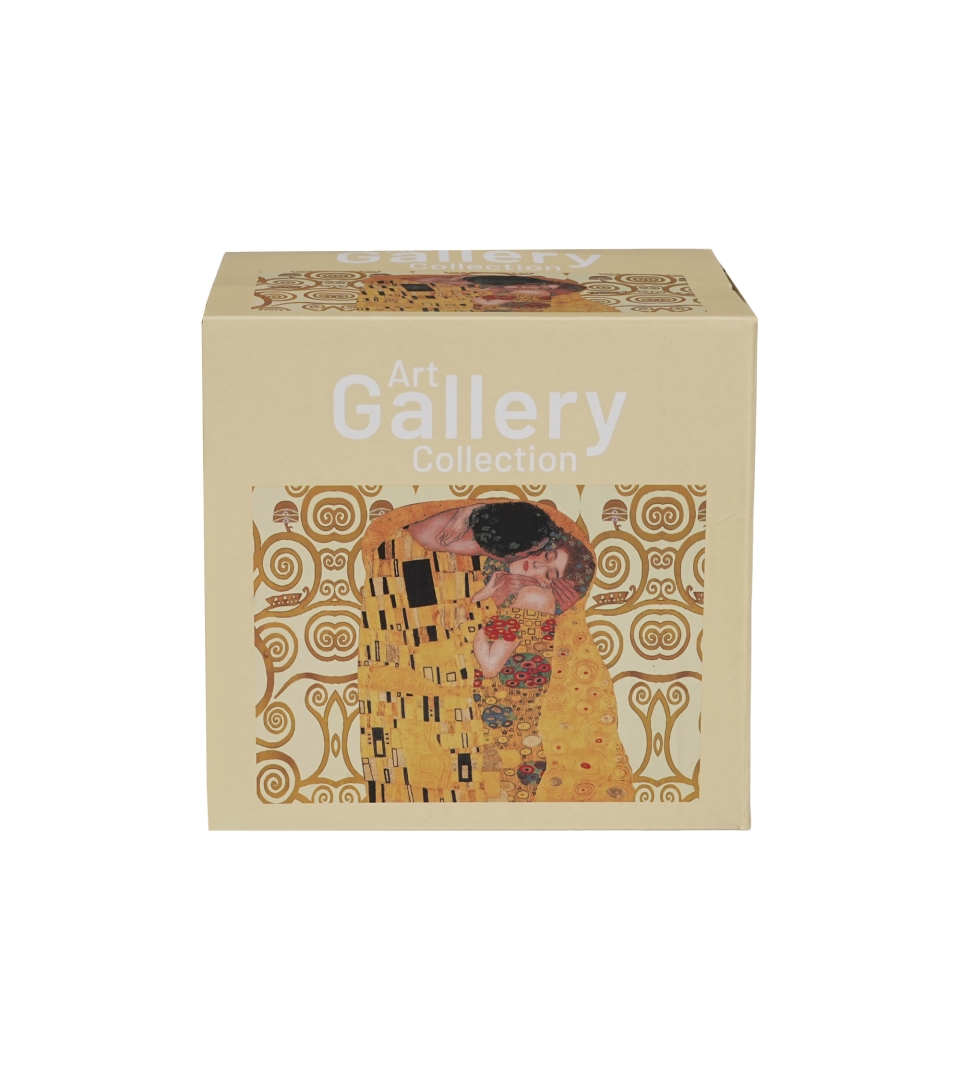 Filiżanka z dzbankiem i zaparzaczem THE KISS ECRU inspired by Klimt