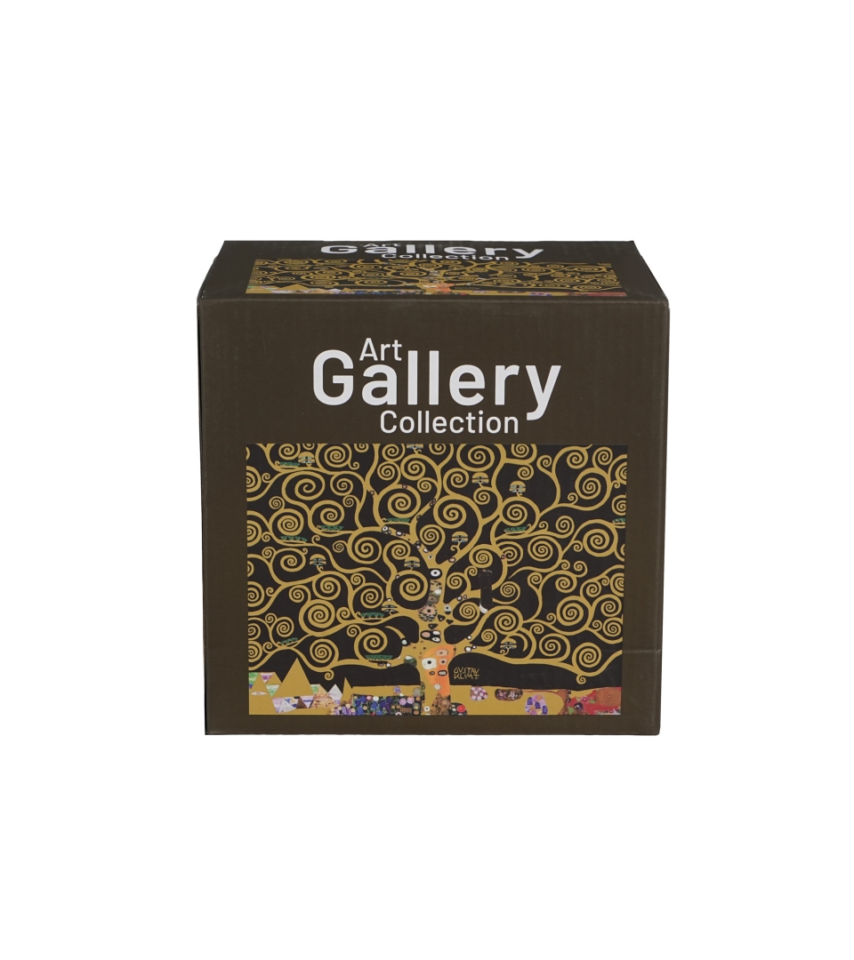 Filiżanka z dzbankiem i zaparzaczem TREE OF LIFE Brown inspired by Gustav Klimt