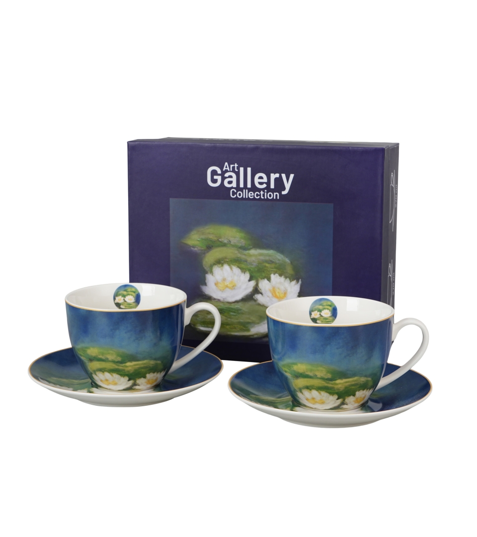 2 filiżanki ze spodkami NENUFARS inspired by Monet