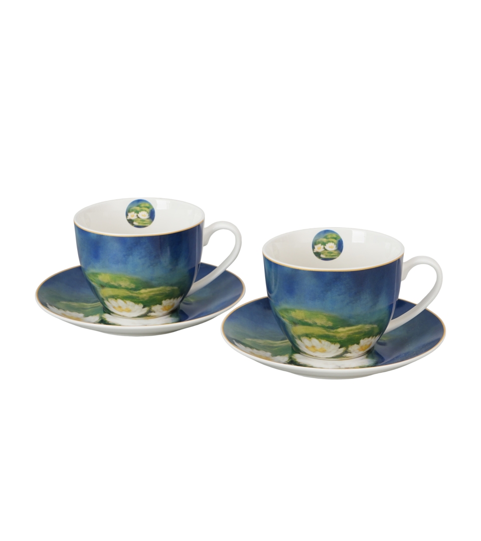 2 filiżanki ze spodkami NENUFARS inspired by Monet