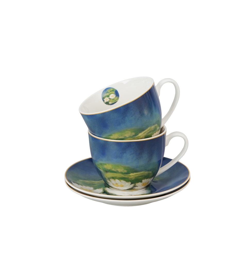 2 filiżanki ze spodkami NENUFARS inspired by Monet