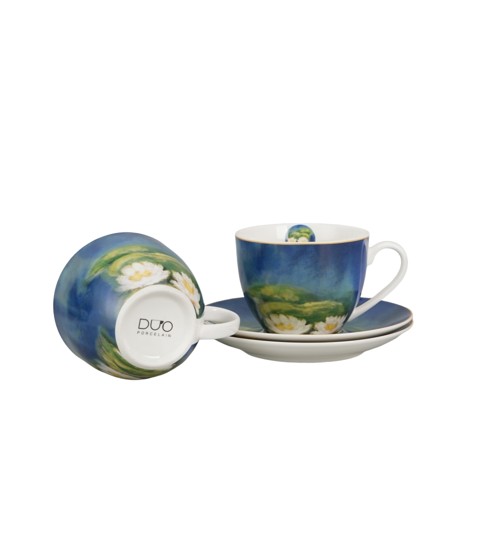 2 filiżanki ze spodkami NENUFARS inspired by Monet