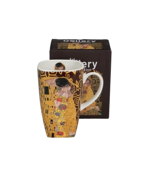 Kubek kwadratowy THE KISS BROWN inspired by Klimt