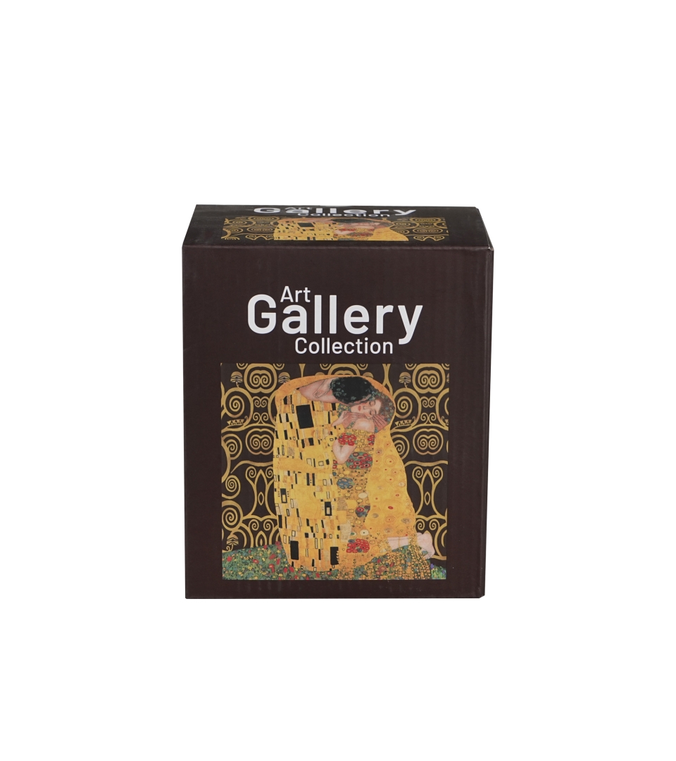 Kubek kwadratowy THE KISS BROWN inspired by Klimt