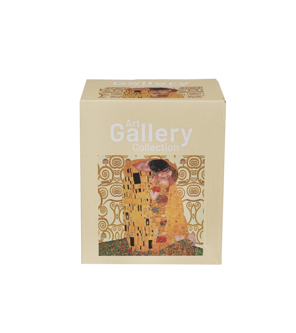 Kubek kwadratowy THE KISS ECRU inspired by Klimt