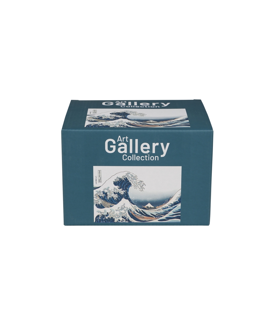 Porcelanowy dzbanek z zaparzaczem i 2 czarkami THE GREAT WAVE inspired by K. Hokusai