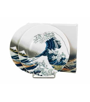 Komplet 2 talerze deserowe THE GREAT WAVE inspired by K. Hokusai