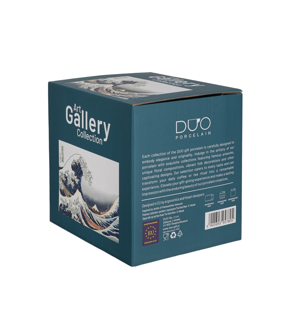 Filiżanka z dzbankiem i spodkiem THE GREAT WAVE inspired by K. Hokusai
