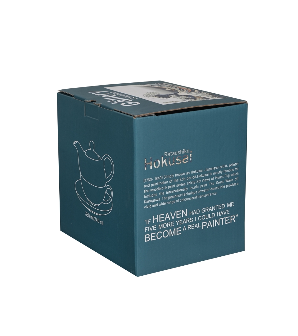 Filiżanka z dzbankiem i spodkiem THE GREAT WAVE inspired by K. Hokusai