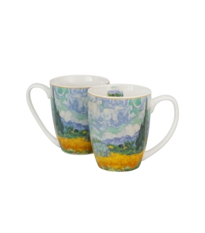 2 kubki classic WHEAT FIELD inspired by Van Gogh