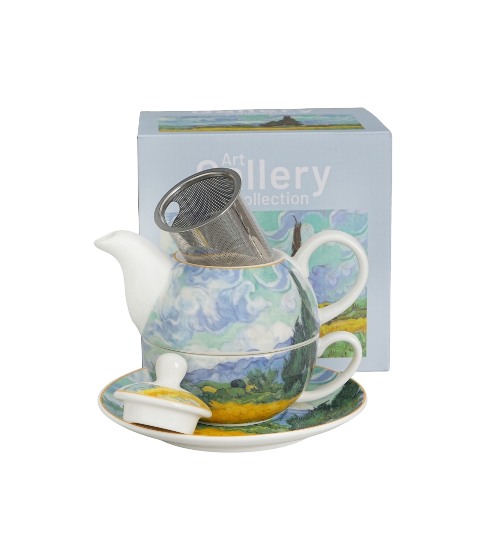 Filiżanka z dzbankiem i spodkiem WHEAT FIELD inspired by Van Gogh