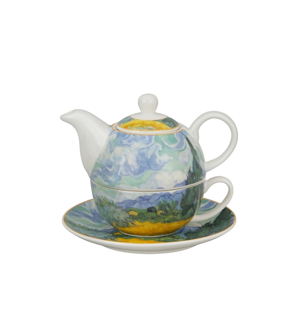 Filiżanka z dzbankiem i spodkiem WHEAT FIELD inspired by Van Gogh