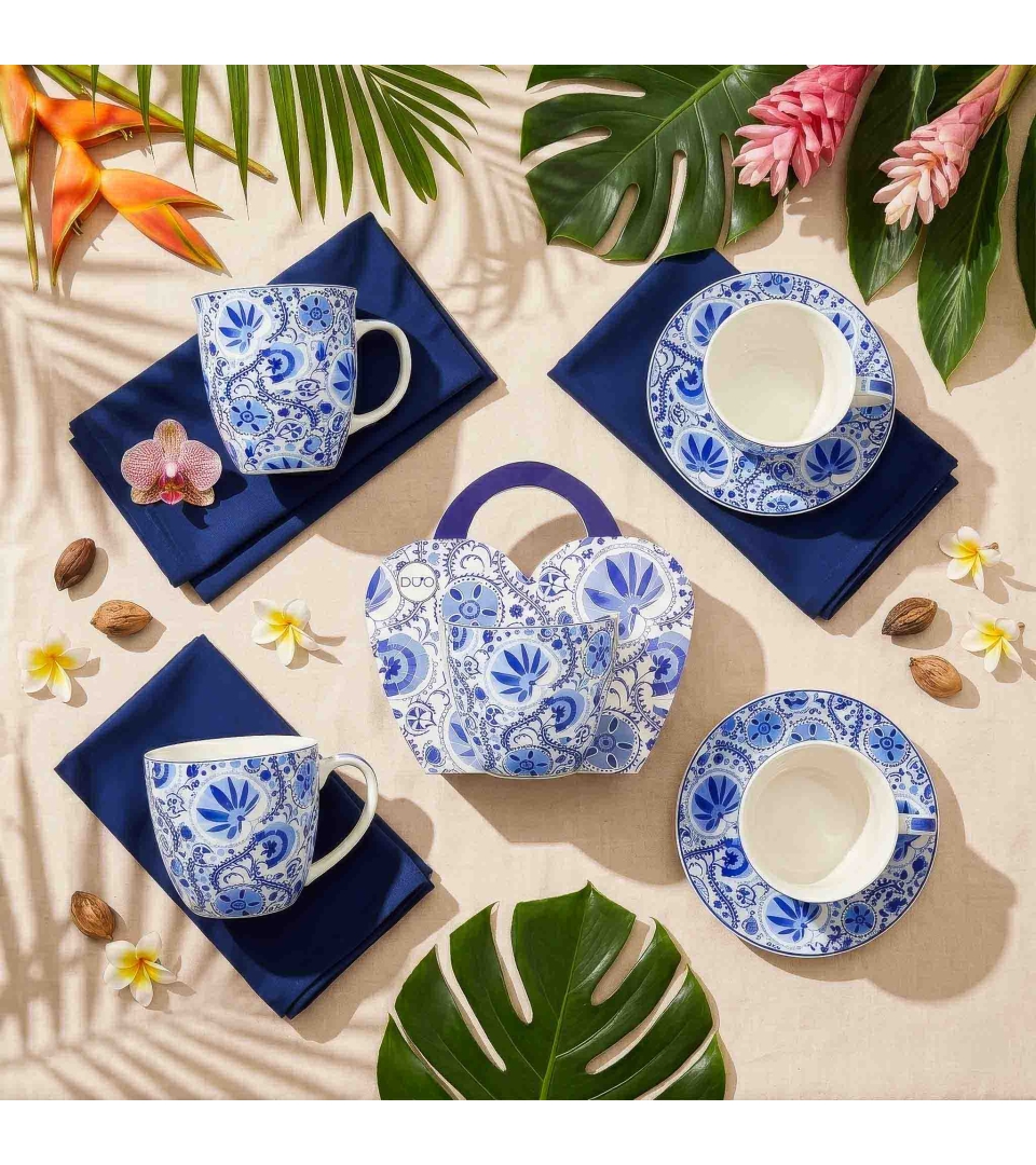 Kubek 460 ml w "koszyczku" NARESH BLUE