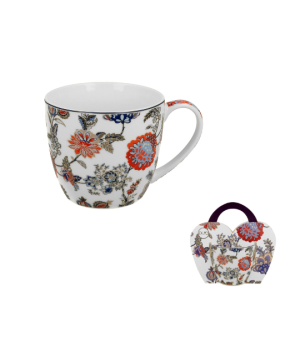 Kubek 460 ml w "koszyczku" SAHAT WHITE